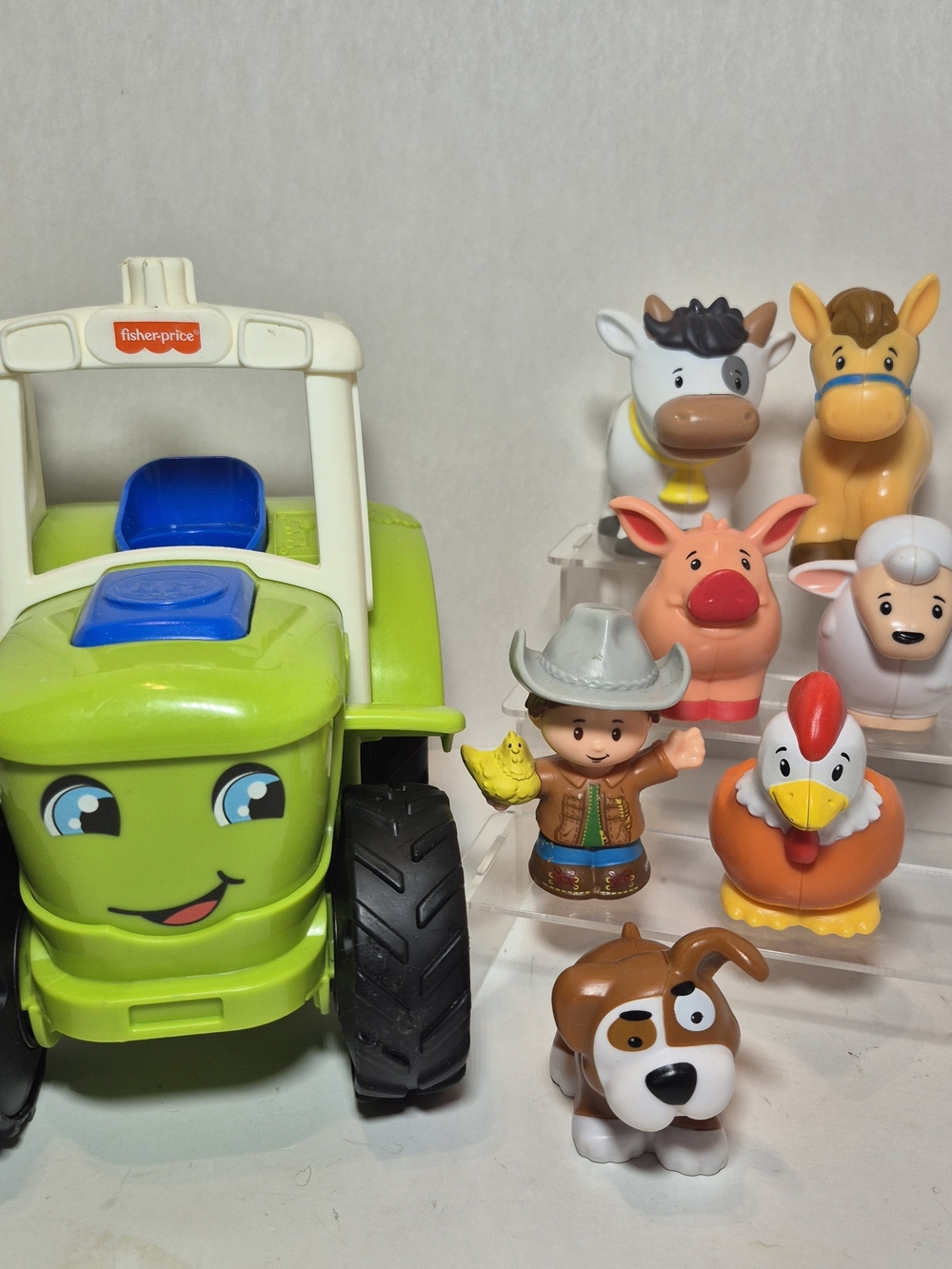 Fisher Price Little People Farm Animal Figures Set Of 7 And Tractor With Sounds